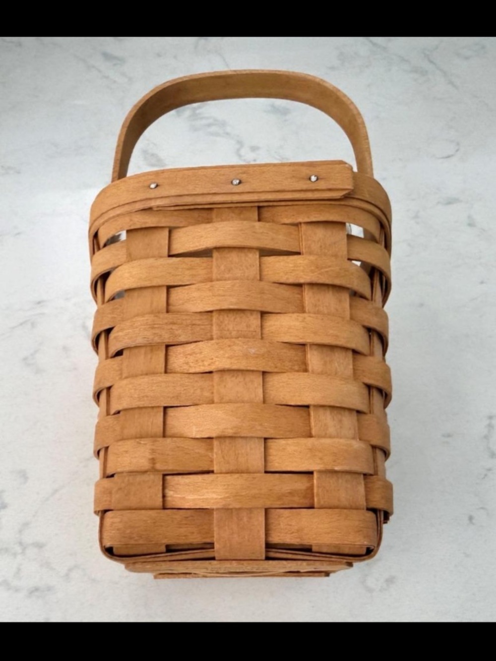 1997 Signed Longaberger Basket Plastic Liner & Wood Divider 10½" Utensil/Pen - Picture 4 of 7